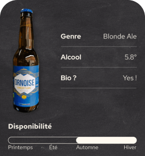 Capture d'écran application: disponibilité des bières - Brasserie de l'orne.